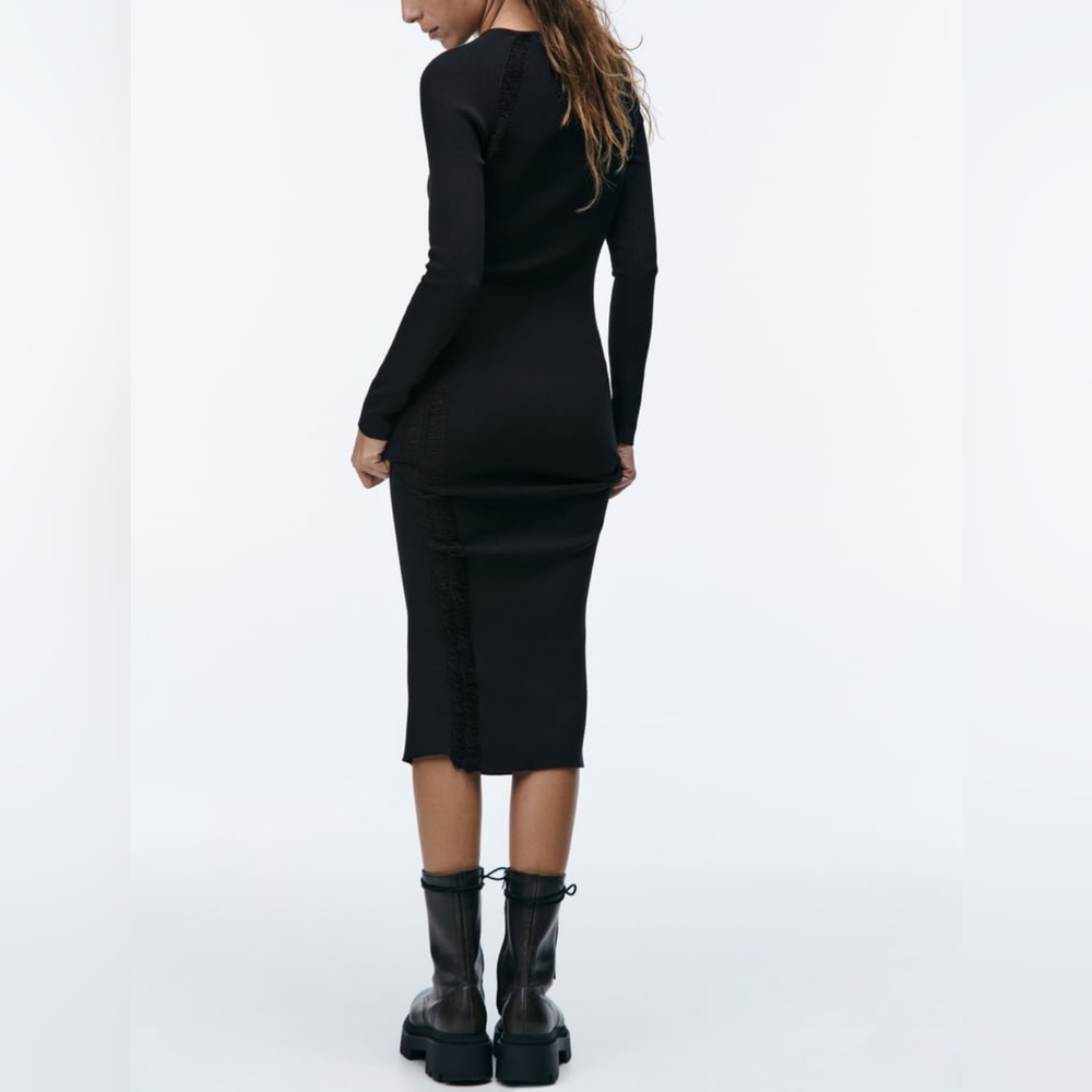 ZARA COMBINATION KNIT DRESS - Picture 5 of 9